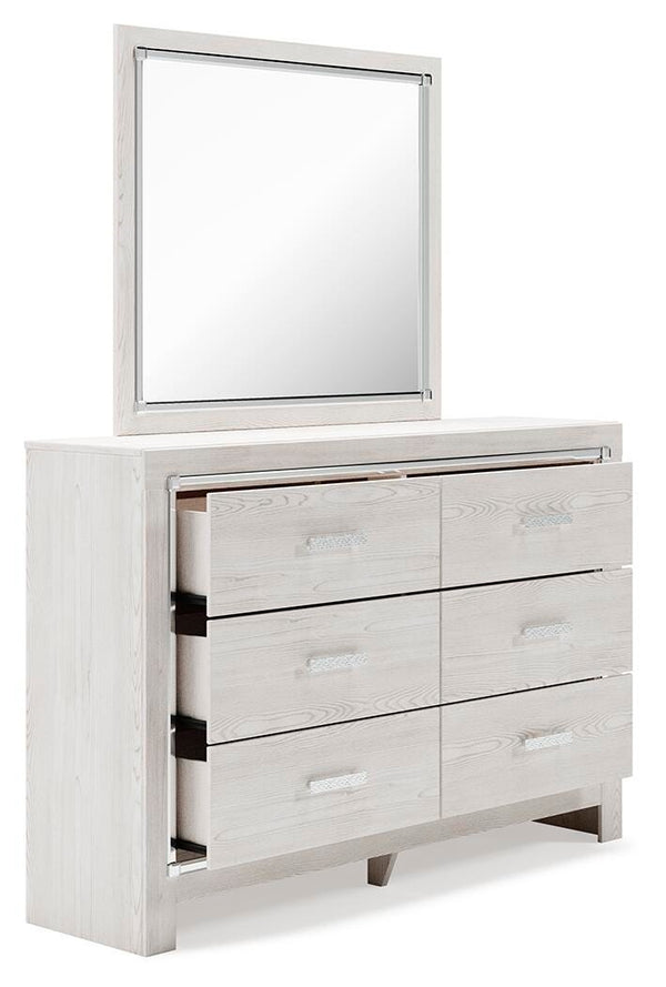 Altyra Full Panel Bed, Dresser, Mirror & Nightstand White