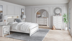 Altyra Queen Bookcase Headboard, Dresser & Mirror White