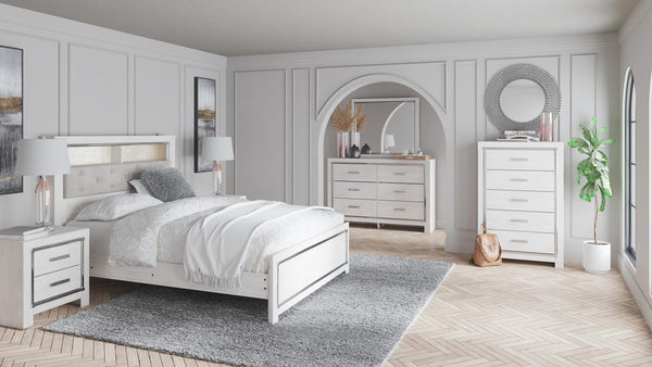 Altyra Queen Bookcase Headboard, Dresser & Mirror White