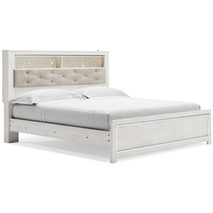 Altyra King Panel Bookcase Bed, Dresser & Mirror White