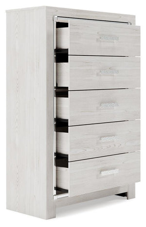 Altyra Twin Panel Bed, Chest & Nightstand White