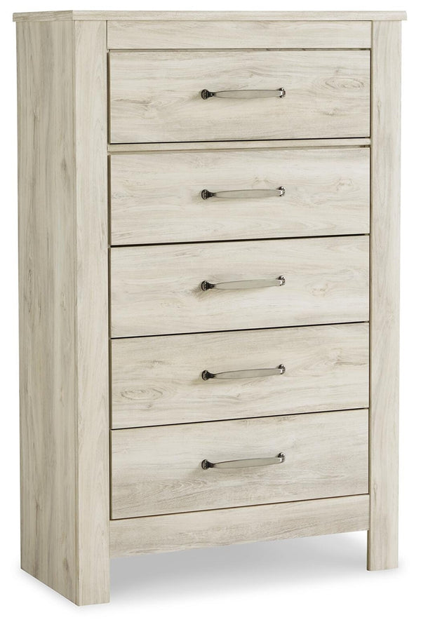 Bellaby King Storage Bed, Dresser, Mirror, Chest & 2 Nightstands Whitewash