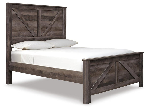 Wynnlow Queen Crossbuck Panel Bed, Chest & Nightstand Gray
