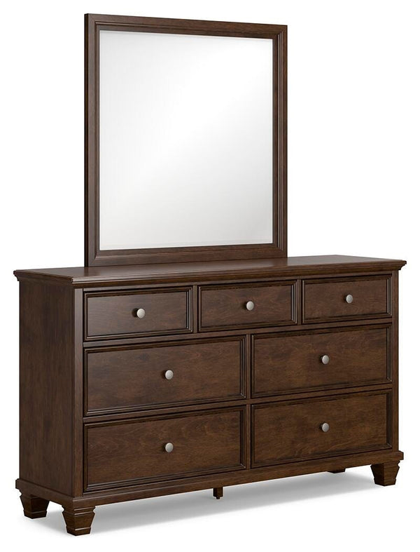Danabrin California King Panel Bed, Dresser & Mirror Brown