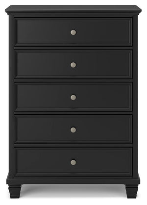 Lanolee Full Panel Bed & Chest Black