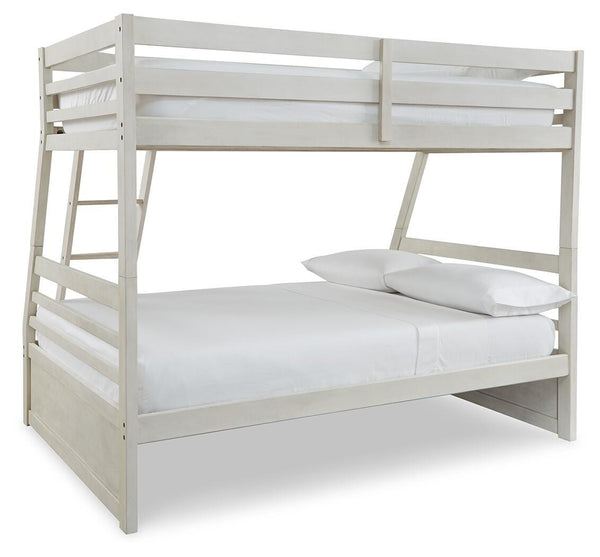 Robbinsdale Twin over Full with Storage & Mattresses Antique White