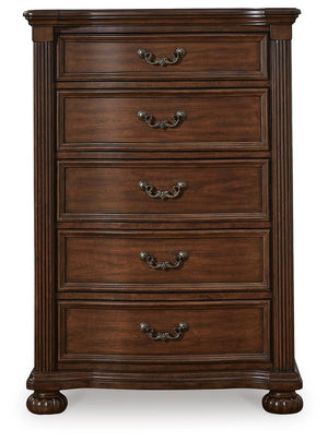 Lavinton King Poster Bed, Dresser, Mirror, Chest & Nightstand