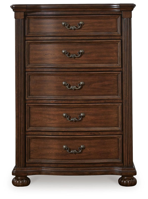 Lavinton King Poster Bed, Dresser, Mirror, Chest & Nightstand