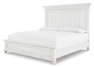 Kanwyn King Panel Bed, Dresser & Mirror Whitewash