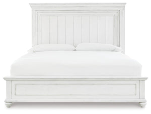 Kanwyn Queen Panel Bed, Dresser, Mirror & 2 Nightstands Whitewash