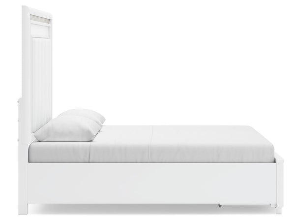 Chalanna Queen Panel Storage Bed & Nightstand White