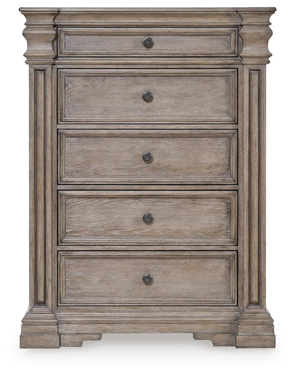 Blairhurst Queen Panel Bed, Dresser, Mirror, 2 Chests & Nightstand