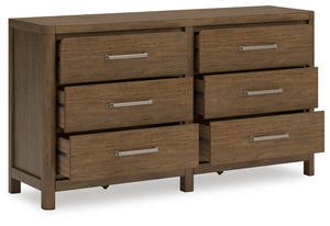 Cabalynn King Upholstered Bed, Dresser & 2 Nightstands Light Brown
