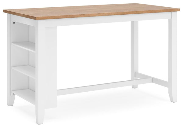Gesthaven Counter-Height Dining Table & 4 Barstools Natural/White