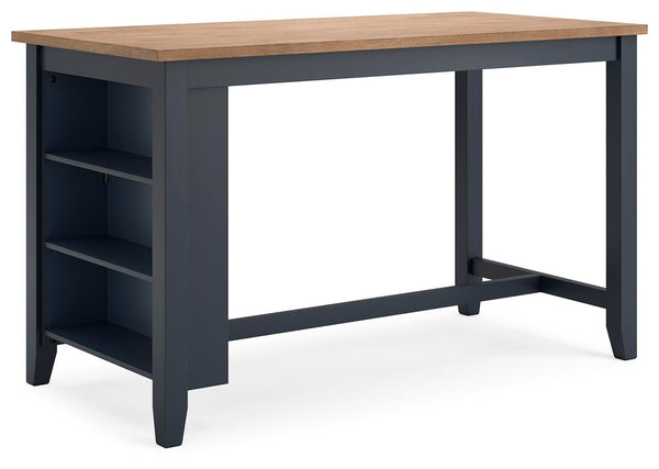 Gesthaven Counter-Height Dining Table & 4 Barstools Natural/Blue