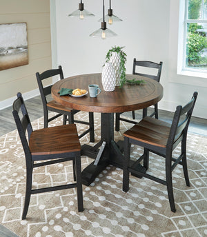 Valebeck Counter-Height Dining Table & 4 Barstools Multi