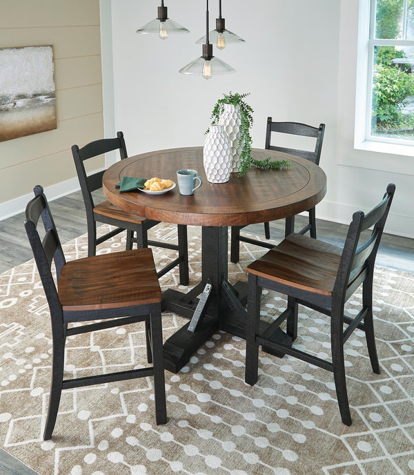 Valebeck Counter-Height Dining Table & 4 Barstools Multi