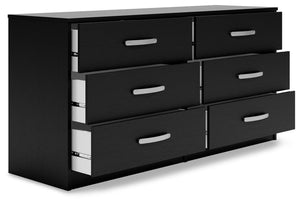 Finch Queen Panel Platform Bed with Dresser & Nightstand Black
