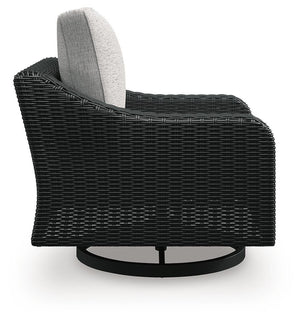 Beachcroft Outdoor Sofa & 2 Lounge Chairs Black/Light Gray
