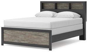 Broachmyn Queen Bookcase Panel Bed Black/Gray