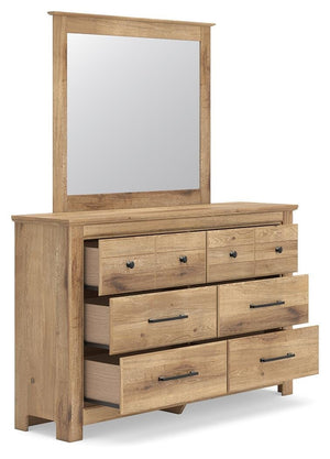 Makidern Twin Panel Bed, Dresser & Mirror