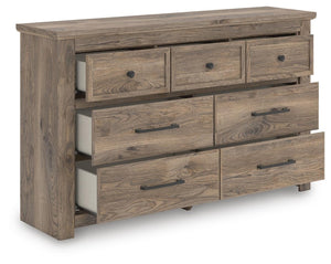 Rusticott King Poster Bed, Dresser & Nightstand Brown