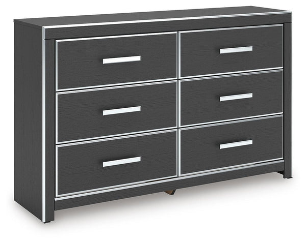 Zuraleus Queen Upholstered Bed, Dresser & Nightstand Black