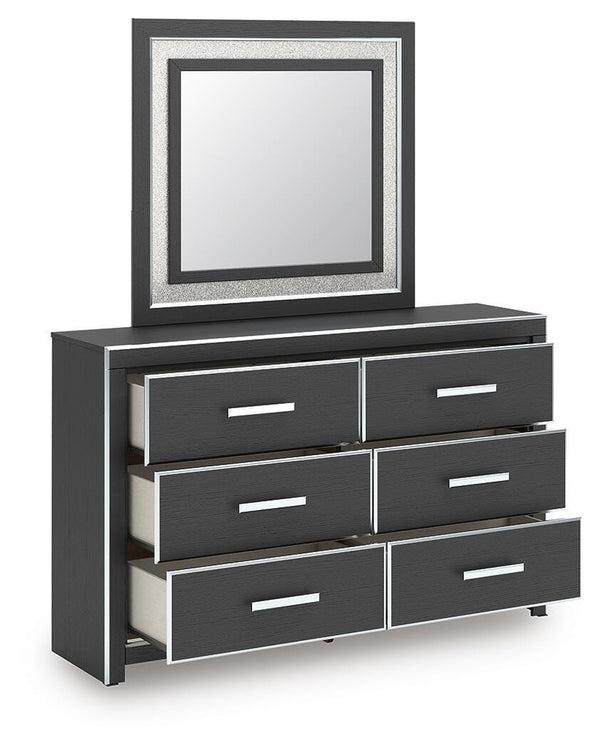Zuraleus Queen Panel Bed, Dresser, Mirror & Nightstand Black