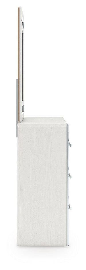 Zuraleus Queen Upholstered Panel Bed, Dresser, Mirror & Nightstand