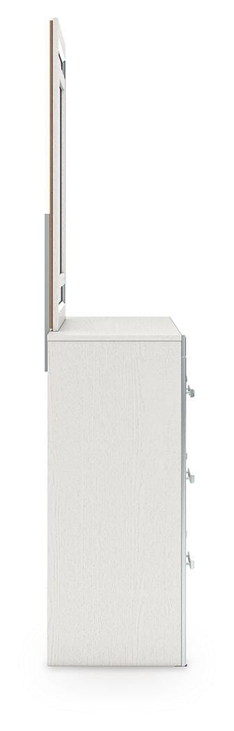 Zuraleus Queen Upholstered Panel Bed, Dresser, Mirror & Nightstand