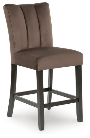 Jeshina Counter-Height Dining Table & 4 Barstools Dark Brown