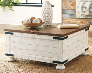 Wystfield Coffee Table & 2 End Tables White/Brown