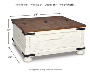 Wystfield Coffee Table & Chairside End Table White/Brown
