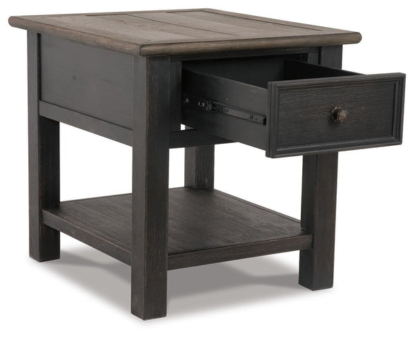 Tyler Creek Coffee Table & 2 End Tables with Console Grayish Brown/Black