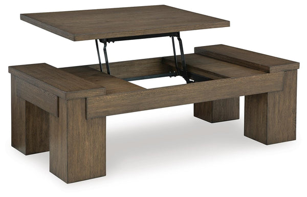 Rosswain Lift-top Coffee Table & 2 End Tables Warm Brown