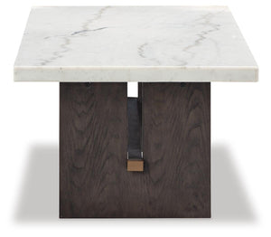 Burkhaus Coffee Table & 2 Ends White/Dark Brown