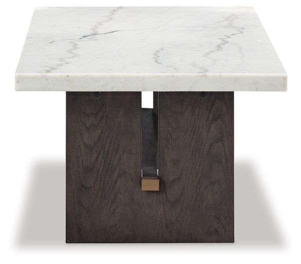Burkhaus Coffee Table & 2 Ends White/Dark Brown