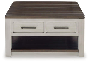 Darborn Lift-top Coffee Table & 2 Chairside End Tables Gray/Brown