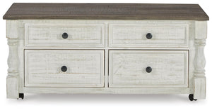 Havalance Lift Top Coffee Table & 2 End Tables White/Gray