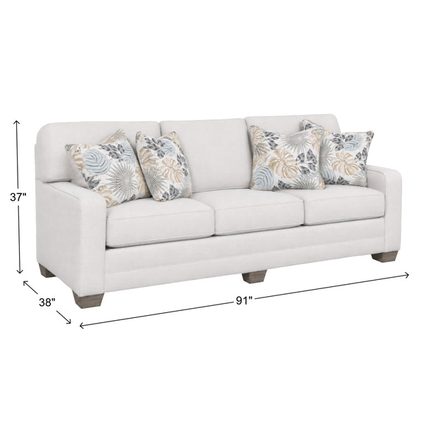 King Hickory Bentley Sofa in Downton Pearl with Timmons Harbor Pillows