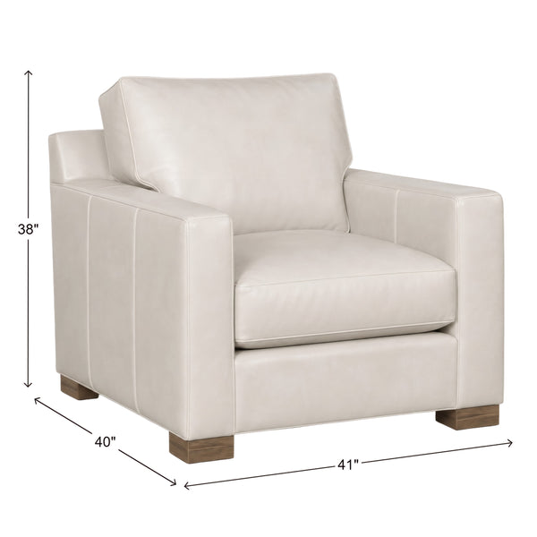 King Hickory Chelsea Leather Chair in No Regrets Pearl and Aged Gray