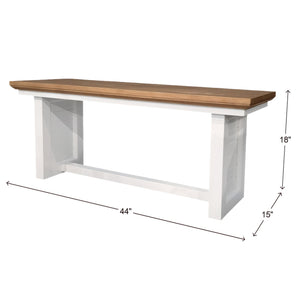 John Thomas Furniture Sanibel Dining Boardwalk Bench in Honey and White
