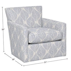 King Hickory Ruskin Swivel Chair in Folly Surf