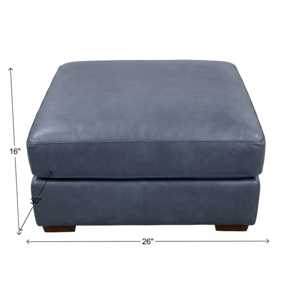 USA Premium Leather Alta Poncho Blue Ottoman