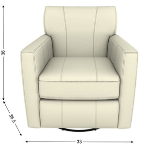 Best Home Furnishings Caroly Leather Swivel Glider Chair Sea Salt