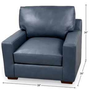 USA Premium Leather Alta Poncho Blue Chair