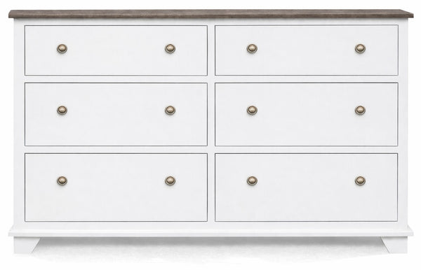 Archbold Portland Snow White/Driftwood 6-Drawer Dresser