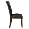 Steve Silver Hartford Brown Leather Side Chair In Dark Oak Finish