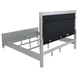Coaster Gunnison Wood King LED Panel Bed Silver Metallic