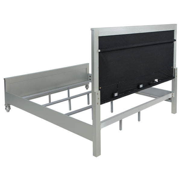 Coaster Gunnison Wood King LED Panel Bed Silver Metallic